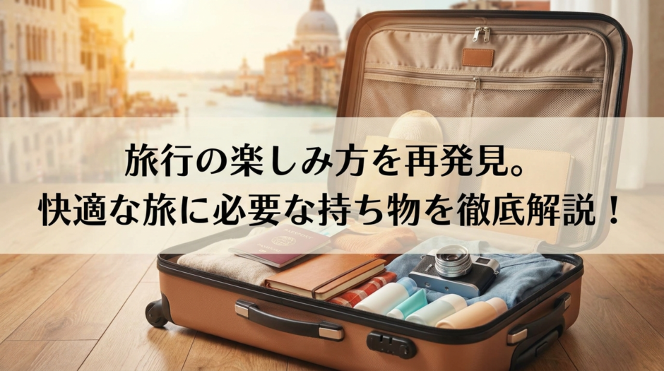旅行の楽しみ方を再発見。快適な旅に必要な持ち物を徹底解説！