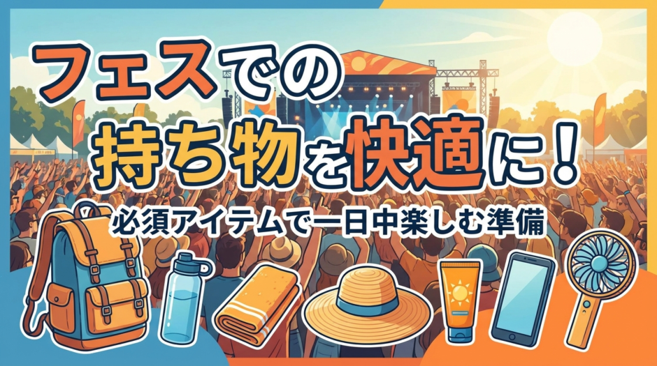 フェスでの持ち物を快適に！必須アイテムで一日中楽しむ準備
